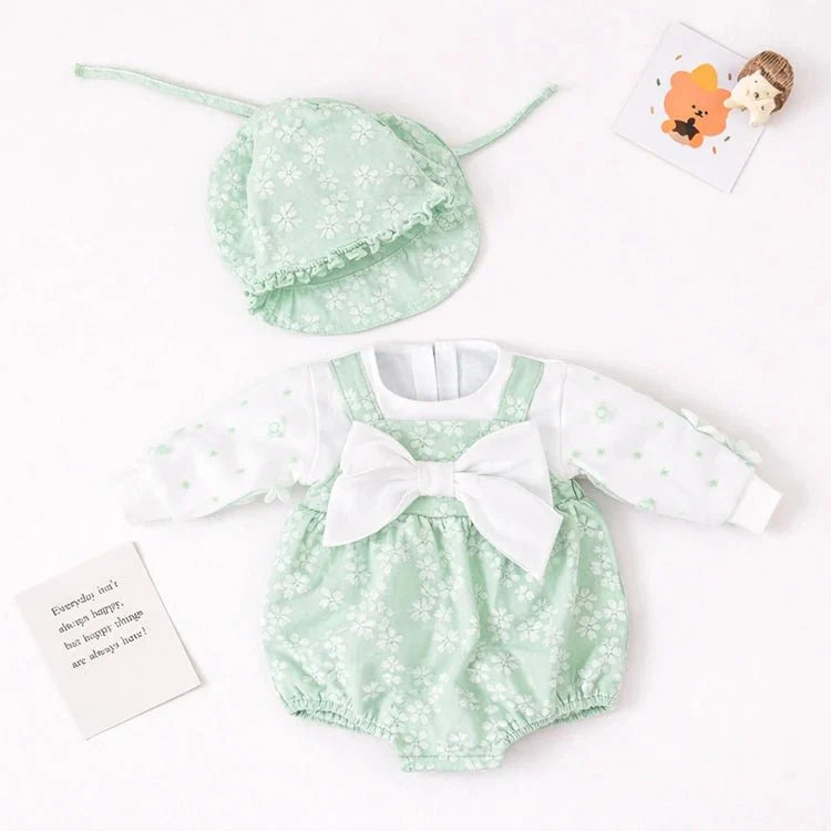 Mint Green Bow Reborn Doll Romper Set