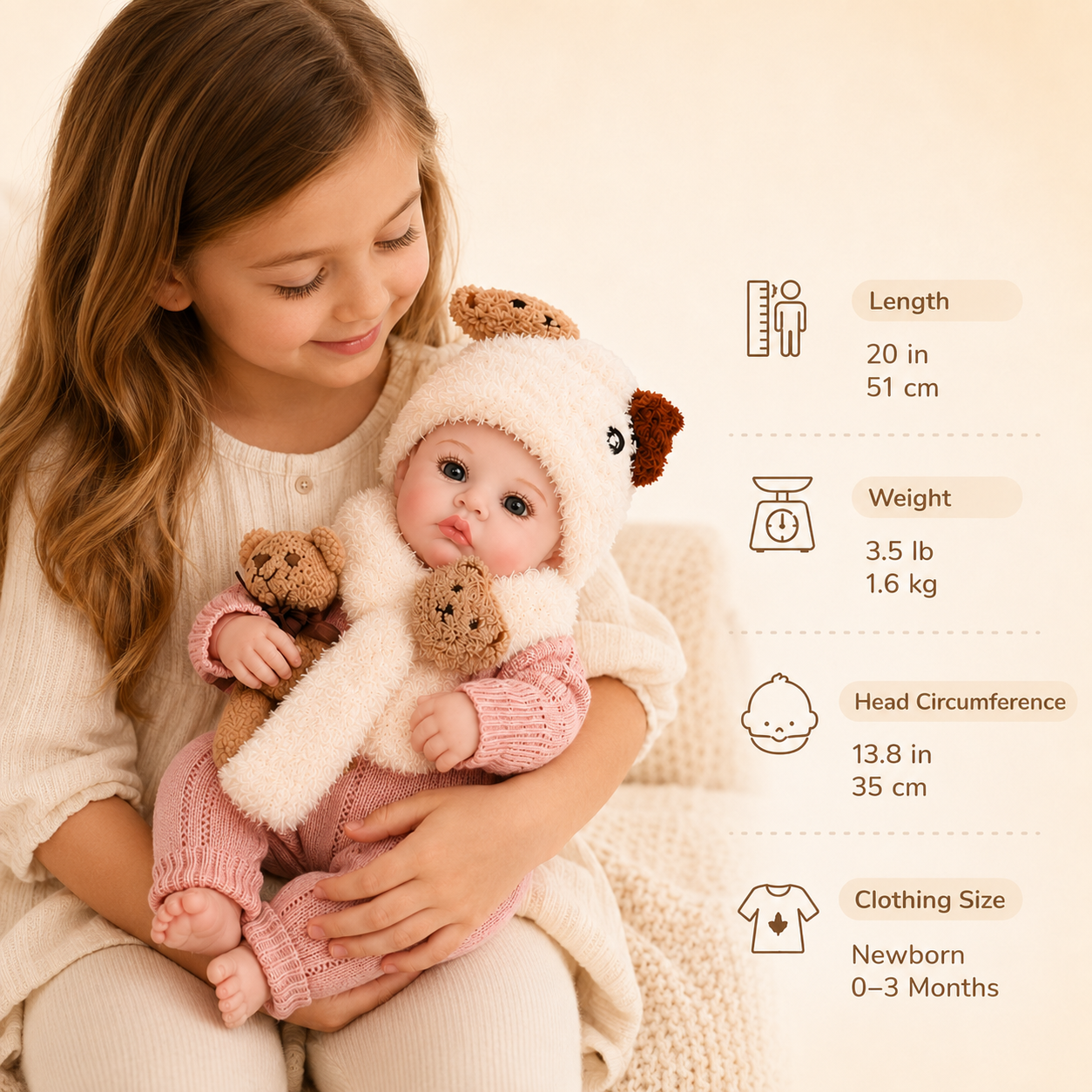 Ava 20" LifelikeRebornBabyDoll