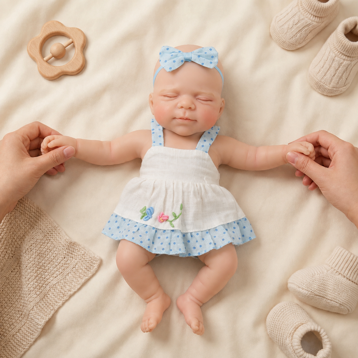 MiraBabe Lucy 12" Sleeping Full Silicone Reborn Baby Doll
