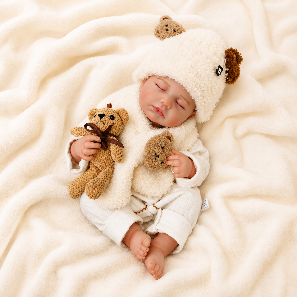 MiraBabe Quinn 20" Sleeping Reborn Baby Doll – Soft Vinyl & Cloth Body