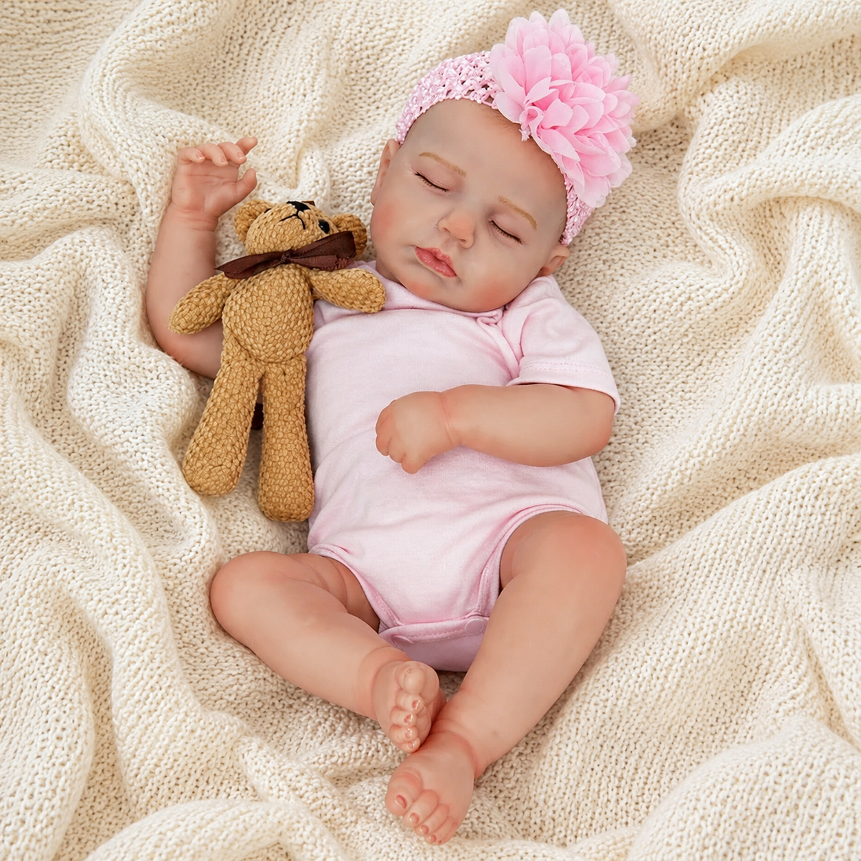 MiraBabe Sage 20" Sleeping Reborn Baby Doll – Soft Vinyl & Cloth Body