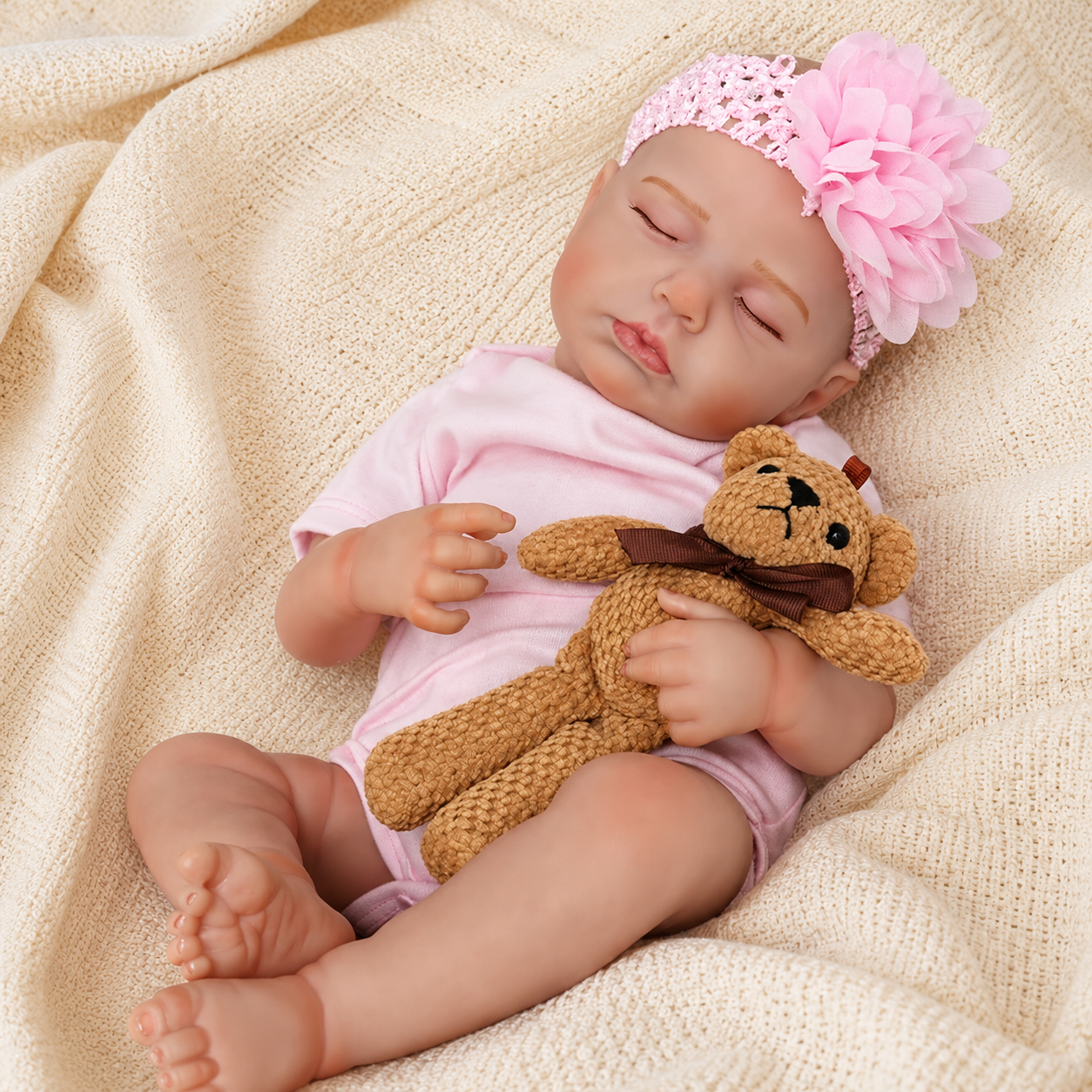 MiraBabe Sage 20" Sleeping Reborn Baby Doll – Soft Vinyl & Cloth Body