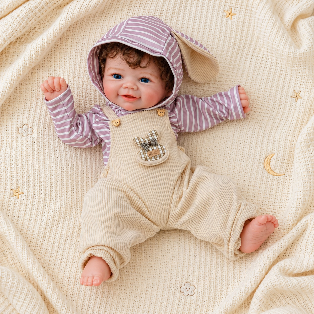 MiraBabe Rowan 17" Smiling Full Silicone Reborn Baby Doll