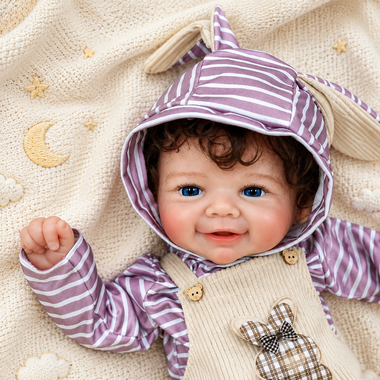 MiraBabe Rowan 17" Smiling Full Silicone Reborn Baby Doll