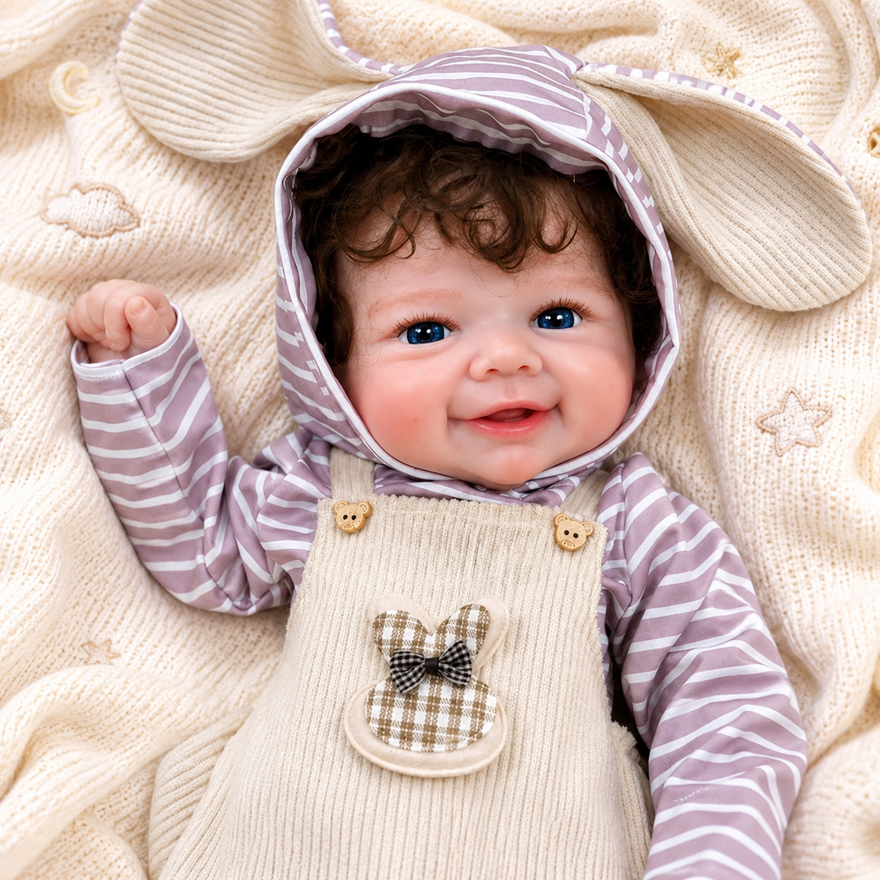 MiraBabe Rowan 17" Smiling Full Silicone Reborn Baby Doll
