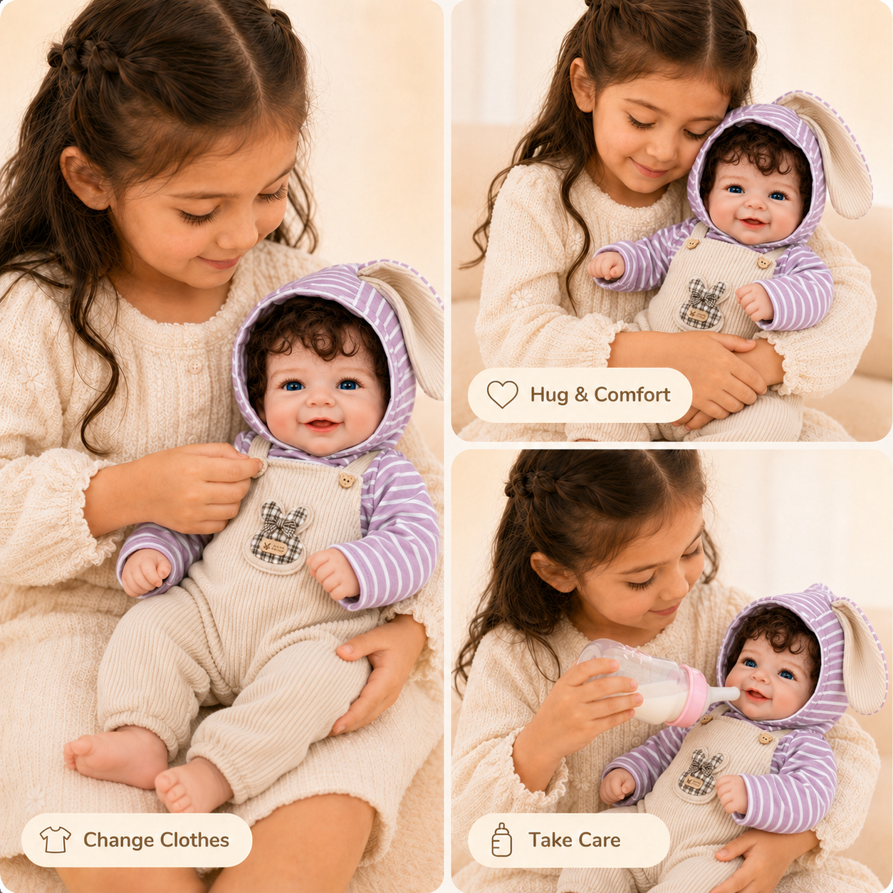 MiraBabe Rowan 18" Smiling Full Silicone Reborn Baby Doll