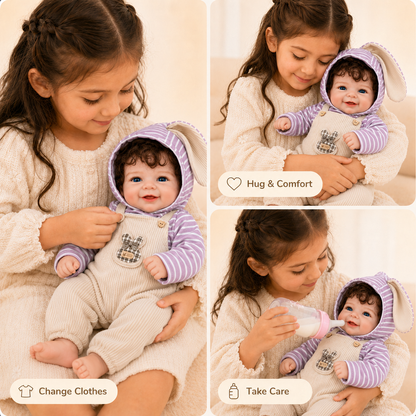 MiraBabe Rowan 18" Smiling Full Silicone Reborn Baby Doll
