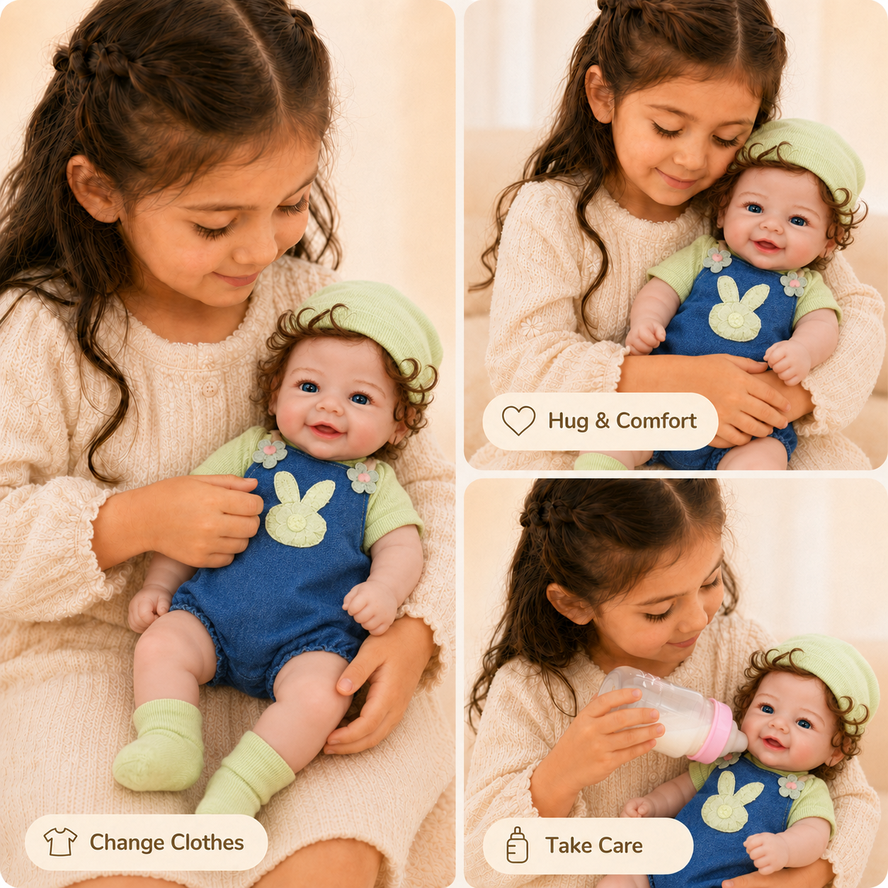 MiraBabe Morgan 18" Smiling Full Silicone Reborn Baby Doll