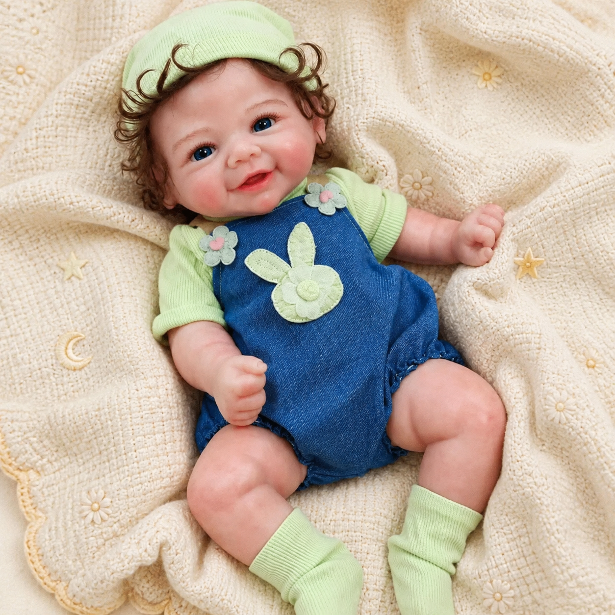 MiraBabe Morgan 18" Smiling Full Silicone Reborn Baby Doll