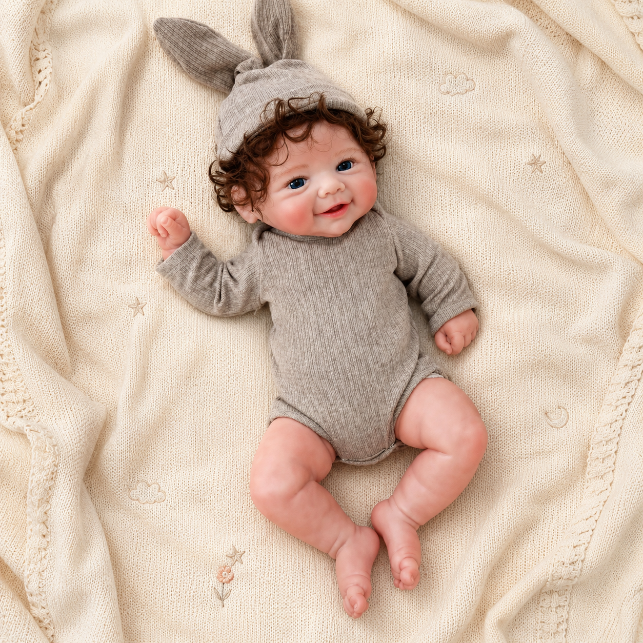 MiraBabe Reese 18" Smiling Full Silicone Reborn Baby Doll