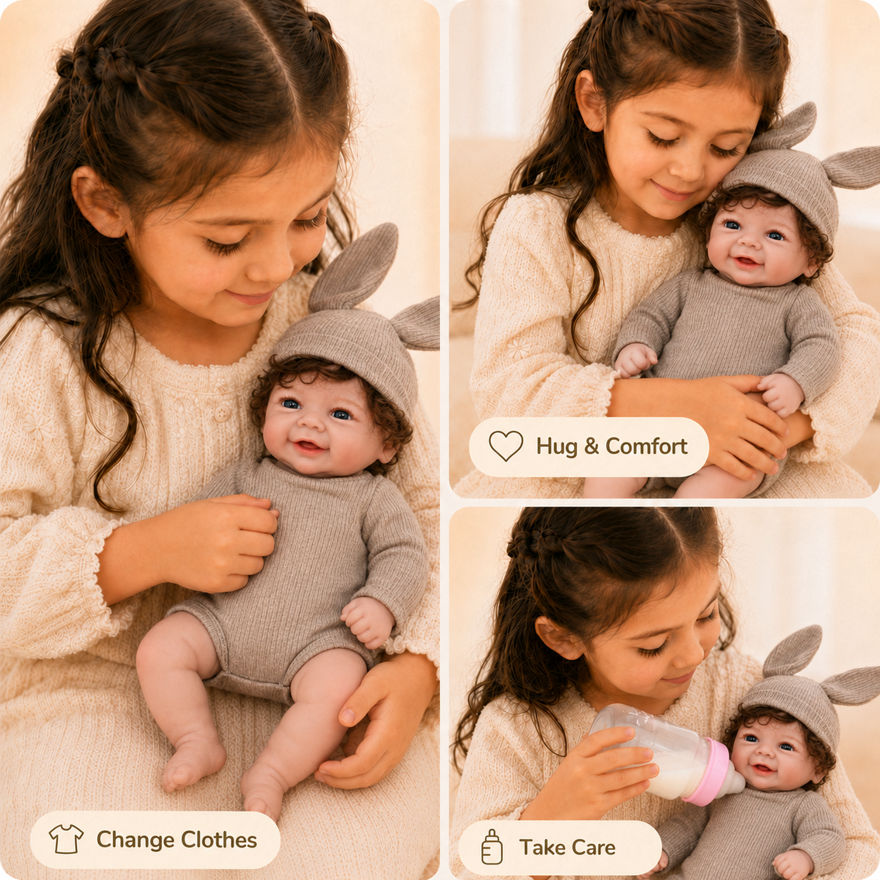 MiraBabe Reese 18" Smiling Full Silicone Reborn Baby Doll