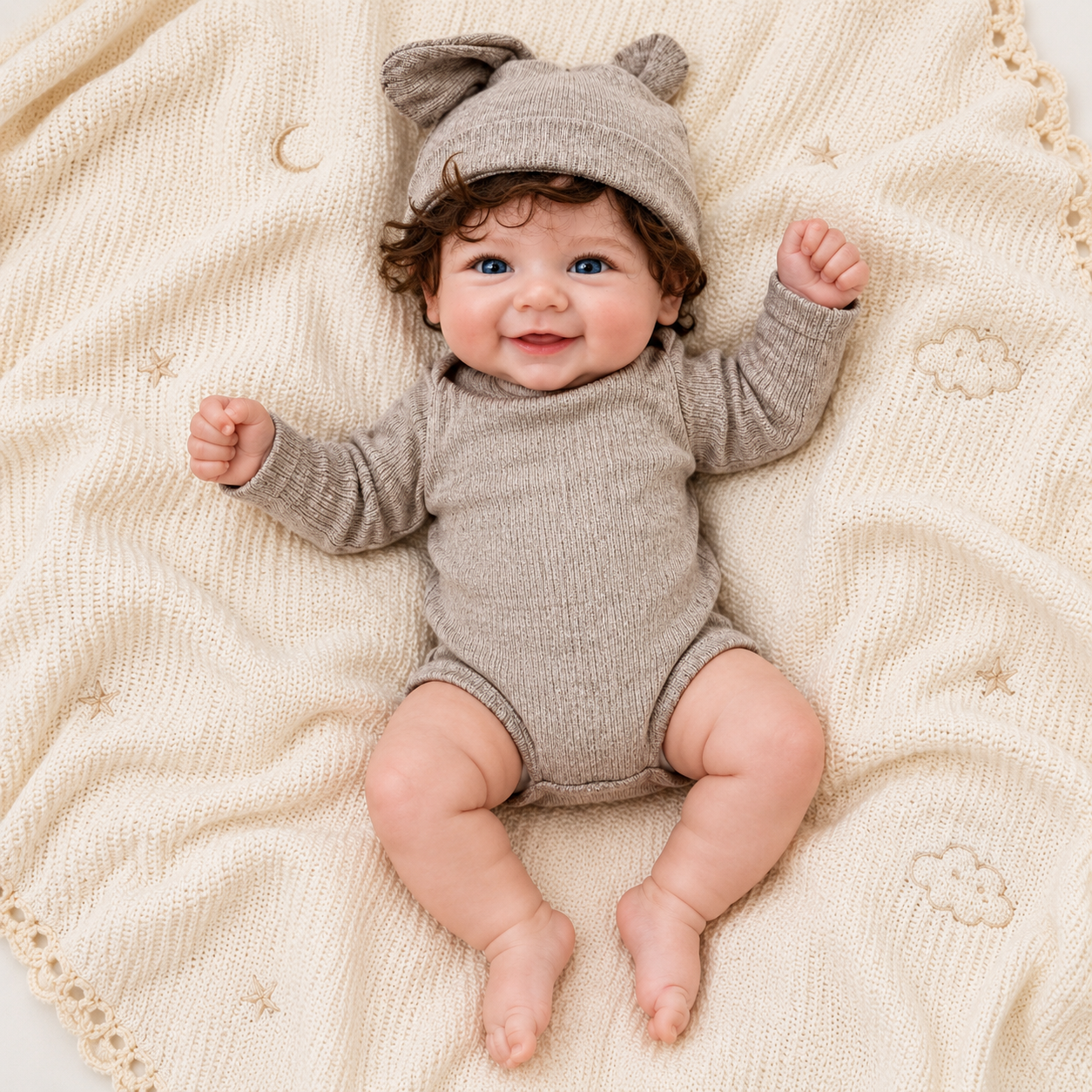 MiraBabe Reese 18" Smiling Full Silicone Reborn Baby Doll