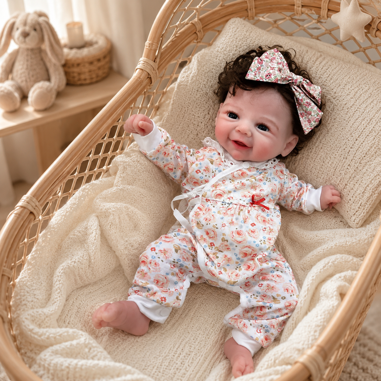 MiraBabe Finley 18" Smiling Full Silicone Reborn Baby Doll