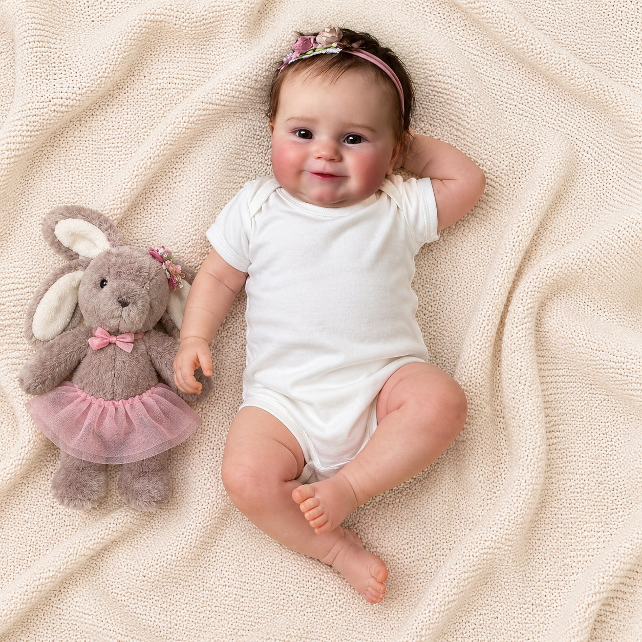 MiraBabe Bettie 20" Reborn Baby Doll – Soft Vinyl & Cloth Body