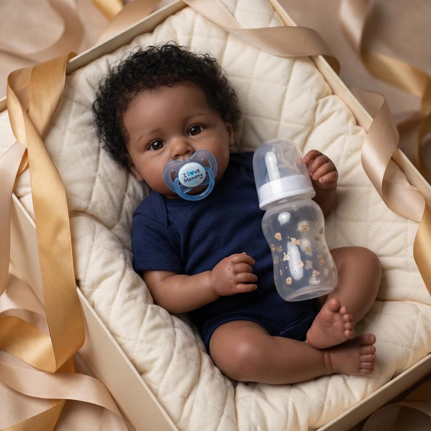 MiraBabe Nia 20" Reborn Baby Doll – Soft Vinyl & Cloth Body