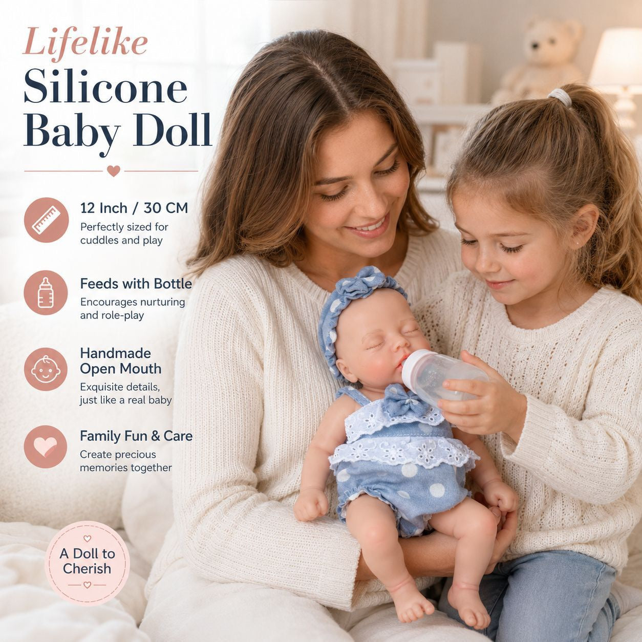 MiraBabe Grace 12" Full Silicone Reborn Baby Doll