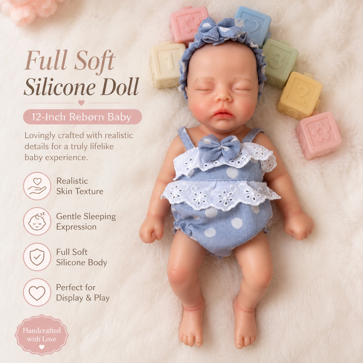 MiraBabe Grace 12" Full Silicone Reborn Baby Doll